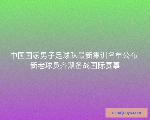 中国国家男子足球队最新集训名单公布 新老球员齐聚备战国际赛事